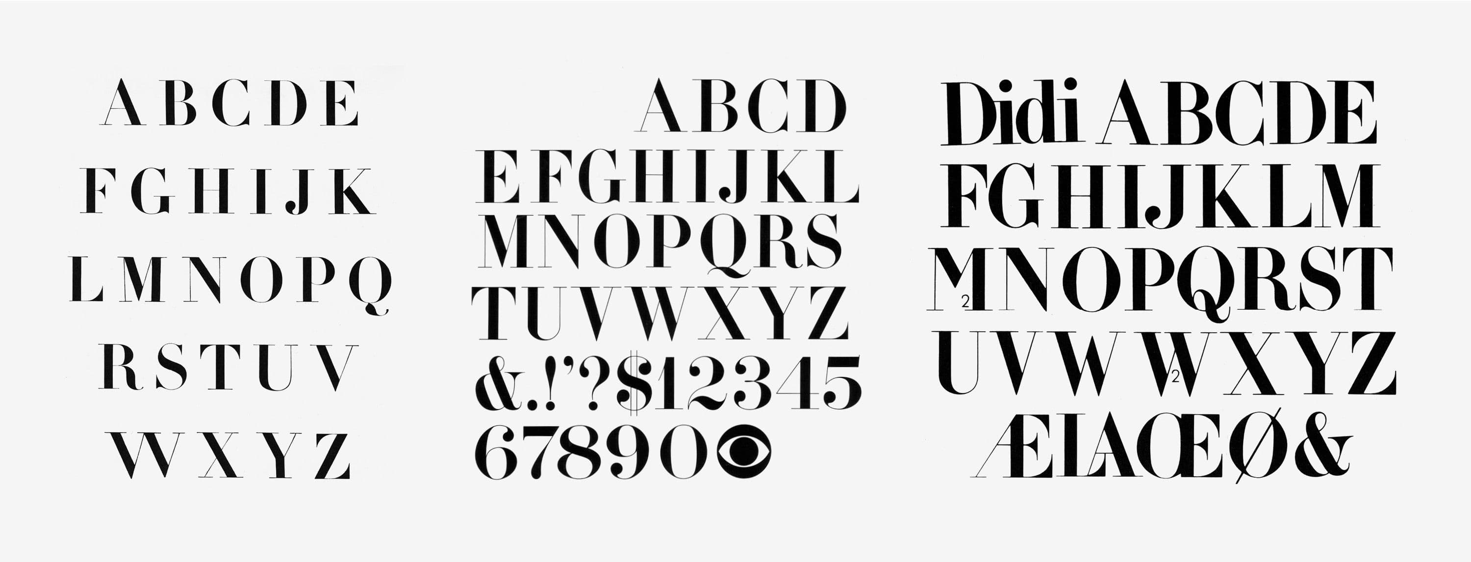 The 92NY fonts reference many Didots, including Firmin Didot, CBS Didot, and ITC Didi.